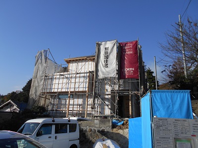 熱海市の注文住宅　和モダンスタイルなリゾート風に寛ぐ家【I様･E様邸】外部工事