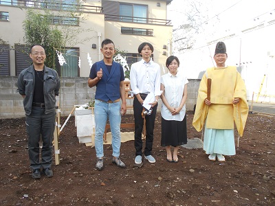 目黒区の注文住宅　天然素材の家【K様邸】祝 地鎮祭