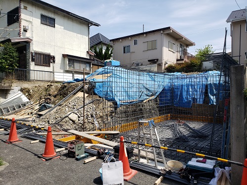 川崎市の注文住宅　高気密高断熱の家【K様邸】地下車庫工事