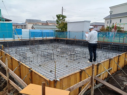 秦野市の注文住宅　屋上で星を眺められるZEH住宅【I様邸】基礎工事