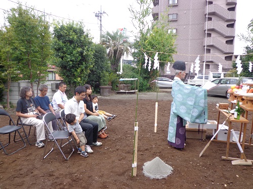 秦野市の注文住宅　漆喰と天然素材の家【T様邸】地鎮祭