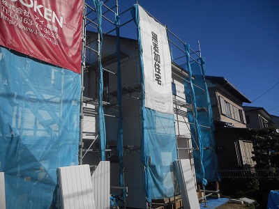 横浜市の注文住宅　ALCパワーボード採用の家【T様邸】外装工事
