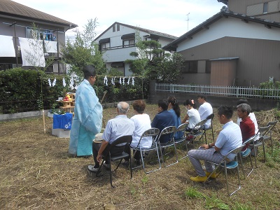 横浜市の注文住宅　ALCパワーボード採用の家【T様邸】祝 地鎮祭