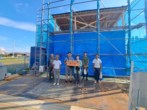 寒川町の注文住宅　純木造ビルから生まれたAQダイナミック工法 平屋の家【Y様邸】祝上棟式