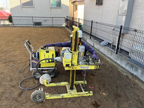 横浜市の注文住宅　高気密高断熱で快適な老後を過ごす平屋の家【K様邸】地盤調査