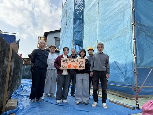 秦野市の注文住宅　純木造ビルから生まれたAQダイナミック構法の家【O様邸】祝上棟式