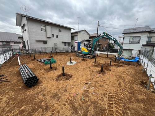 横浜市の注文住宅　高気密高断熱で快適な老後を過ごす平屋の家【K様邸】地盤改良工事