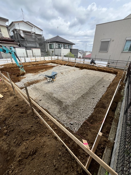 横浜市の注文住宅　高気密高断熱で快適な老後を過ごす平屋の家【K様邸】基礎工事