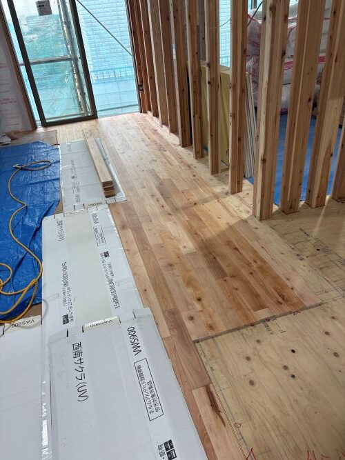 横浜市の注文住宅　高気密高断熱で快適な老後を過ごす平屋の家【K様邸】大工工事